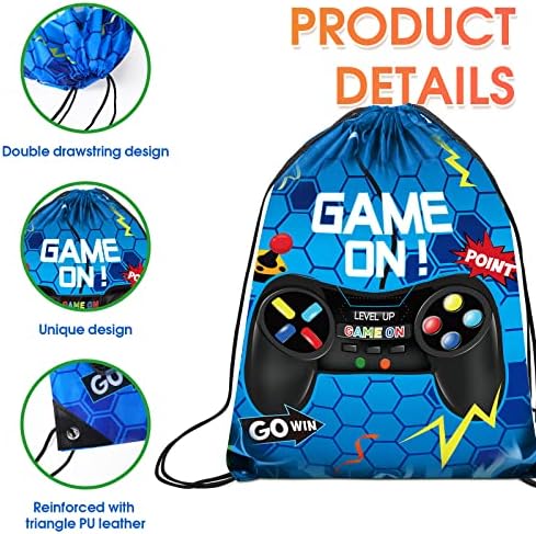 Roowest 36 Pcs Video Game Party Favor Bags for Kids, Blue - Image 3