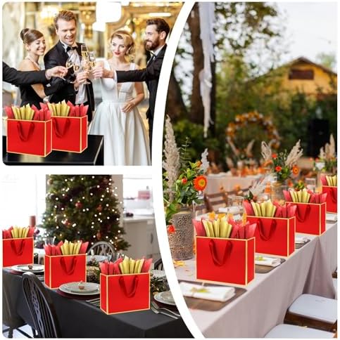 Addblu 24 Pack Red Large Gift Bags with Handles & 72 Tissue Papers - Image 4