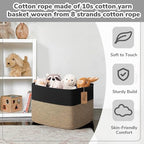Goodpick 50L Large Woven Storage Basket for Organizing, Black & Jute - Image 4