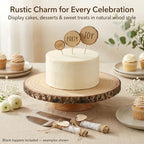Relaxing Garden 12 Inch Bark Edge Wood Cake Stand Set with Toppers - Image 7