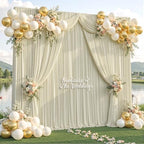 40ft x 10ft Wrinkle Free Beige Wedding Backdrop Curtains for Party Bridal Shower Reception Decorations Beige Fabric Curtain Backdrops Drapes for Photography Baby Shower Birthday Background - Image 3