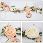 DearHouse 2Pack Artificial Peony Flower Garland - Silk Peony Garland with Pink and White Flowers for Wedding Party Table Decoration,6ft/Strand - Image 4