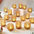36 Pcs Amber Candle Holders - Vintage Candle Holder for Rustic/Boho Wedding Table centerpieces, Bridal Shower, Baby Shower Decoration by LAMORGIFT