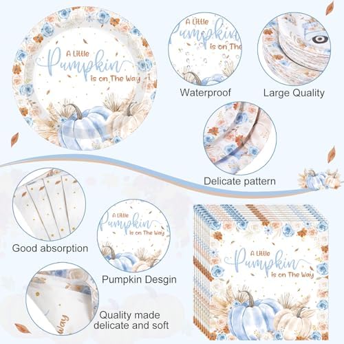 Potchen 452pcs Fall Little Pumpkin Baby Shower Decoration for 50, Baby Boy - Image 3