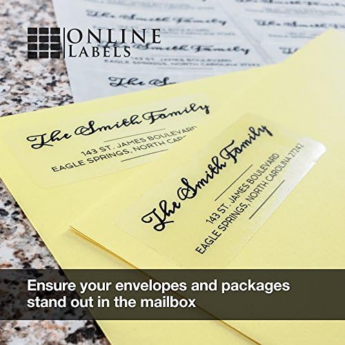 OnlineLabels 2.625" x 1" Labels - Clear Gloss - Inkjet - 250 Sheets - Image 3