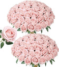 50 PCS Blush Roses Artificial Flowers, Fake Roses with Stem Realistic Silk Rose for DIY Wedding Bouquets Table Centerpieces Arrangements Baby Shower Birthday Home Decor Valentines Day Gift for Her by HyeFloraartificialflowers