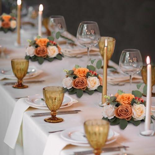 BLOSMON Terracotta Flowers for Wedding Centerpieces: 10 Pcs, Faux Rose - Image 2