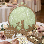 Quinceanera Guest Book Alternative, Sage Green Gold Drop Box Frame Sweet 15 - Image 2