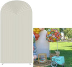 Beige Ripples Pattern Arch Backdrop Cover for Birthday Party Wedding Baby Shower Decorations Chiara Backdrops Arched Wall Frame Stands Covers Props GP-455 4ft * 7ft by HUAYI