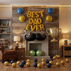 45 PCS Fathers Day Gift for Dad Happy Birthday Foil Balloon Party Decorations Balloons Kit, "Best Dad Ever" Letter Balloons Navy Blue Gold Latex Balloons for Father, Father's Day Party Decor - Image 3
