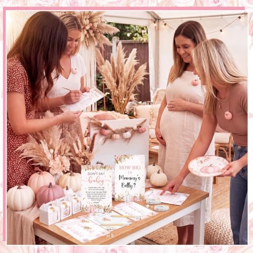 Funnymoom 426 Pcs Pumpkin Baby Shower Games, 8 Activities Boho Floral - Image 5