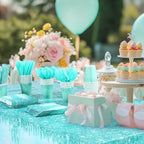Funnymoom 452 Pcs Teal Glitter Party Decoration Supplies Serve 50 Guests - Image 5