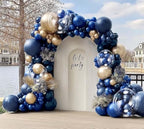 Royal Blue Gold Balloon Arch Double Stuffed Latex Bobo Pearl Gold Balloon Garland Navy Ruby Blue Balloons for Birthday Baby Shower New Year Wedding Prom Business Opening Party Decor by Captank