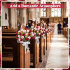 Zeyune 8 Pack 12 Inch Artificial Rose Bouquet, Wine Red and Light Pink - Image 5