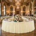 17ft Champagne Satin Table Skirt for Rectangle Table Teacher Desk Skirt by PartyTalk
