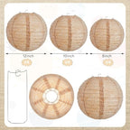 Hortsun 24 Pcs Print Burlap Paper Lanterns Classroom Decor,8/10/12 Inch - Image 2