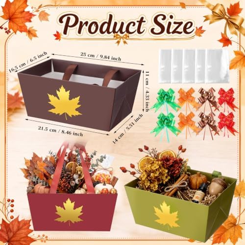 Funnymoom 24 Pack Maple Leaf Fall Thanksgiving Basket For Gifts Empty Bulk - Image 3