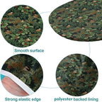 A Winter's Day Fabric Collection - Winter Chickadees Dark Teal Print Oval Table Cloth Wipeable Spillproof Elastic for Dining Table Buffet Parties and Camping Fits for 48" x 68" Oval Table - Image 5