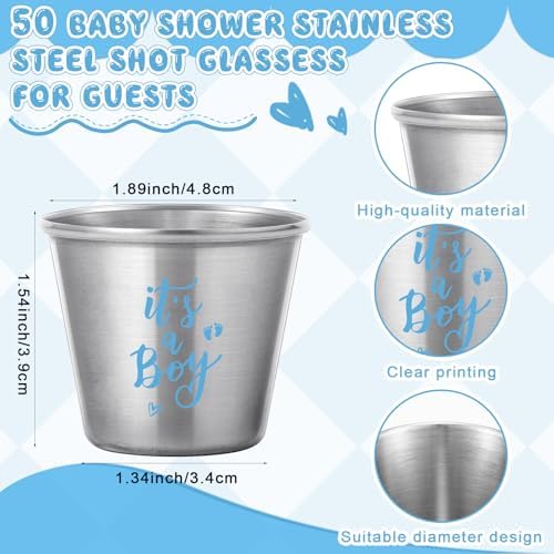 Vesici 50 Set Baby Shower Favors for Guest Bottle Openers,Footprint Boy - Image 2