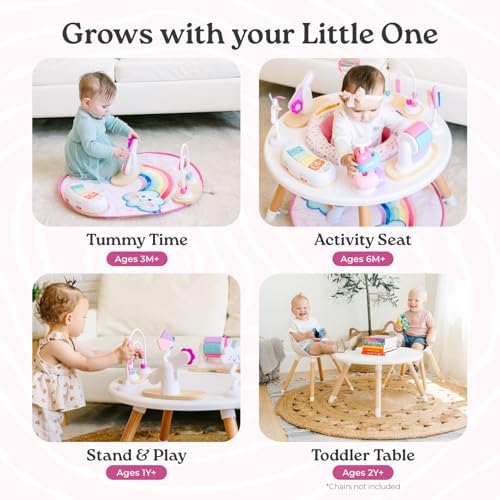 Little Acorn, 4-in-1 Baby Activity Center | Montessori-Inspired Design | 8 Interactive Toys | Tummy Time, Exersaucer & Toddler Table | Shower Gift | Essential (Rainbow) - Image 3