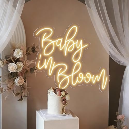 Baby in Bloom Neon Sign, Baby Shower LED Neon Light for Wall Decor - Image 3