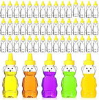 Roshtia 50 Pcs 5 oz Honey Bear Jar Bottles Plastic Empty Clear Cups by Roshtia