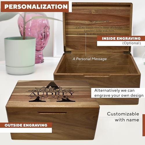 Personalized Monogrammed Keepsake Box Engraved Custom Memory Box - Image 2