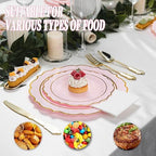 350PCS Pink Plastic Plates, Plastic Dinnerware Sets for 50 Guests - Image 6