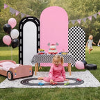 Mindsoft 3 Sets Fast Party Arch Backdrop Cover Racing Backdrop, Pink - Image 5
