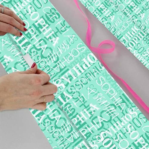 AOFUN Wrapping Paper Roll with Printed Name Gift Wrap Funny Happy Birthday Gift Wrap Birthday Wrapping Paper For Men Christmas Paper Wrap 5 Rolls 58" x 23" - Image 4