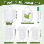 Roowest 35 Pcs Baby Shower Bibs Game with Bib Bodysuit Marker, Jungle - Image 3