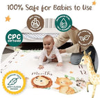 KooKooBaby Baby Monthly Milestone Blanket - 47x47 Premium Fleece Milestone Blanket for Baby Girl and Boy - Safari Animals Monthly Baby Milestone Photo Background with Felt Circle Marker - Image 3