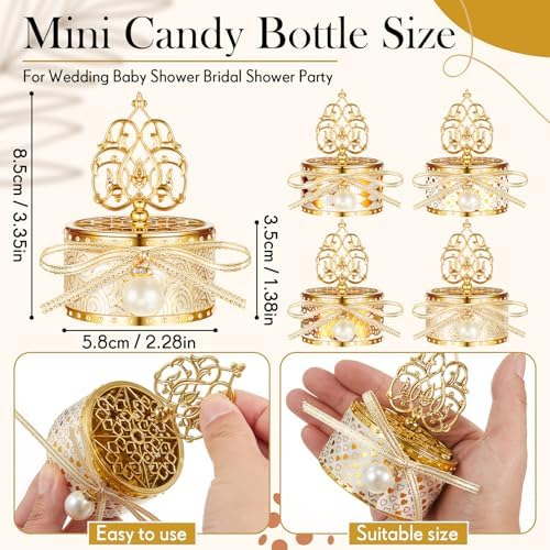 Cunhill 24 Pcs Mini Champagne Bottle Candy Jars with Lids, Stylish Style - Image 2