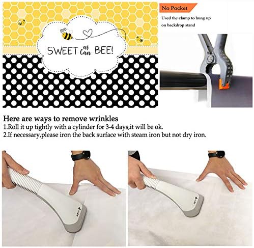 Avezano Sweet As Can Bee Backdrop Honeycomb Bee Theme Baby Shower Photography Background Photoshoot Bee-Day Birthday Party Decorations Cake Table Banner (8x6ft) - Image 4