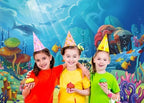 CHAIYA Under The Sea Backdrop Ocean Little Mermaid Backdrop Background for Under The Sea Theme Baby Shower Photo Booth Banner Party Cake Table Decoration 10x8ft - Image 2