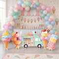 5 PCS 20" Ice Cream Cardboard Cutouts for Birthday Party Decorations, Large Sweet Theme Outdoor Yard Signs, Ice Cream Truck & Cone Standee for Candy Land Party Photo Booth Props Backdrop by WelcometoLawnIdyll