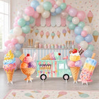 5 PCS 20" Ice Cream Cardboard Cutouts for Birthday Party Decorations, Large Sweet Theme Outdoor Yard Signs, Ice Cream Truck & Cone Standee for Candy Land Party Photo Booth Props Backdrop by WelcometoLawnIdyll