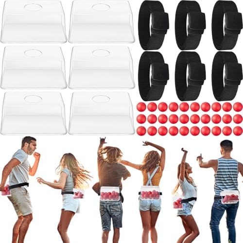 Vinsot 6 Sets Baby Shower Games Twerking Shaking Balls with Belts, Red by Vinsot