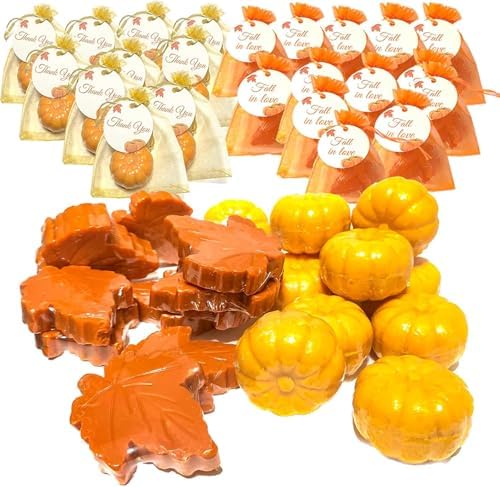 36 Sets Fall Bridal Shower Favors Maple Pumpkin Soaps Fall Wedding Decoration Thanksgiving favors Fall in Love Autumn Baby Shower Birthday Party Gift Sets Bulk Tag Cards for Guest Women (36) by Unknown