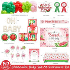 Costova Watermelon Baby Shower Decorations, Watermelon Party Decorations, A Little Watermelon Is on the Way Summer Fruit Theme Bash with Backdrop Balloon Arch Boxes and Tablecloth - Image 2