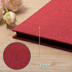 Large Photo Album Self Adhesive for 4x6 8x10 Magnetic Scrapbook Album DIY 60 Black Sticky Pages Linen Cover Photo Album(Red) - Image 4