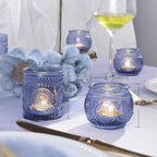 36 Pcs Blue Votive Candle Holders Bulk- Assorted Floral Tea Light Candle Holders for Wedding Table Decor, Blue Centerpieces for Wedding, Bridal Shower, Baby Shower Decorations - Image 2