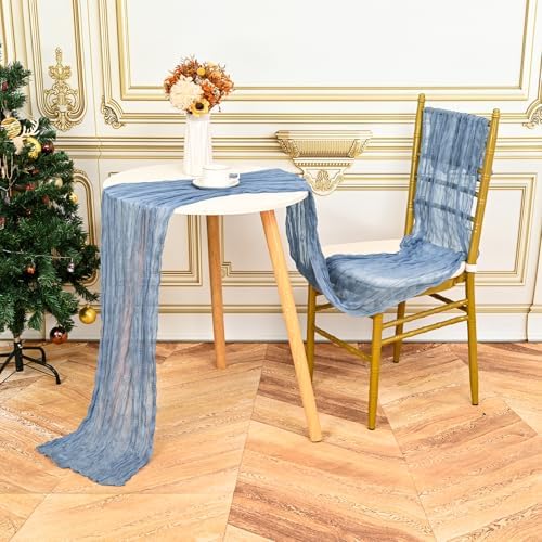 24 Pack Dusty Blue 10Ft Cheesecloth Table Runner - Image 5
