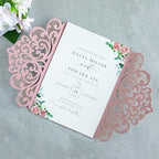 20Pcs Dusty Rose Laser Cut Wedding Invitation Cards With Envelopes - Image 4