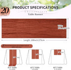 20 Pack Terracotta Cheesecloth Table Runner, 17x108 Inch Semi Sheer Boho Gauze Cheese Cloth Fabric Table Runners for Wedding Party Baby Shower Birthday Garden Farmhouse Table Decor - Image 2
