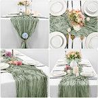 10 Pack Cheesecloth Table Runner 35 x 120 Inch, Sage Green - Image 3