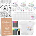 78PCS Baby Bib Bodysuit Baby Shower Set Baby Shower Game Sign Baby Feede Bib Newborn Bodysuit Fabric Marker by Unknown