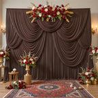 50ft x 10ft Brown Backdrop Curtains, Brown Drapes for Backdrop Fabric - Image 7