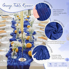 18 Pack Royal Blue Cheesecloth Table Runner 17x108 Inches Boho Home Decor - Image 3