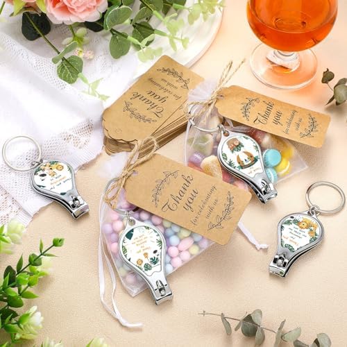 Minatee 50Set Baby Shower Bottle Openers Nail Clipper for Guest, Forest - Image 4